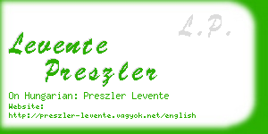levente preszler business card